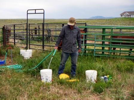 stocking up on water before heading to the next basecamp